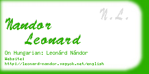nandor leonard business card